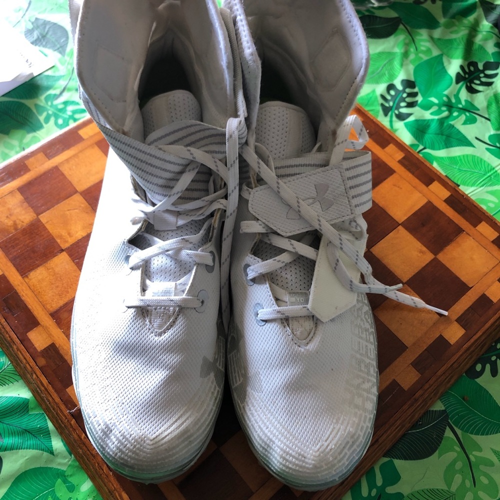 Under Armour White High-Top Cleats